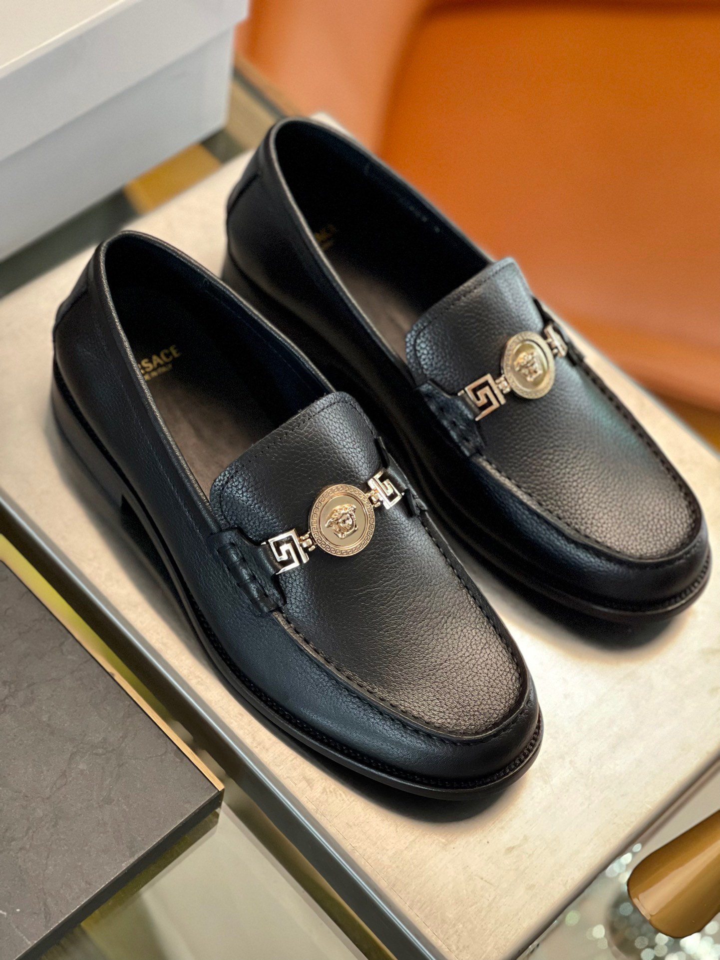 Versace Style Leather Men's Shoes style reference detail image 7 from source 781469