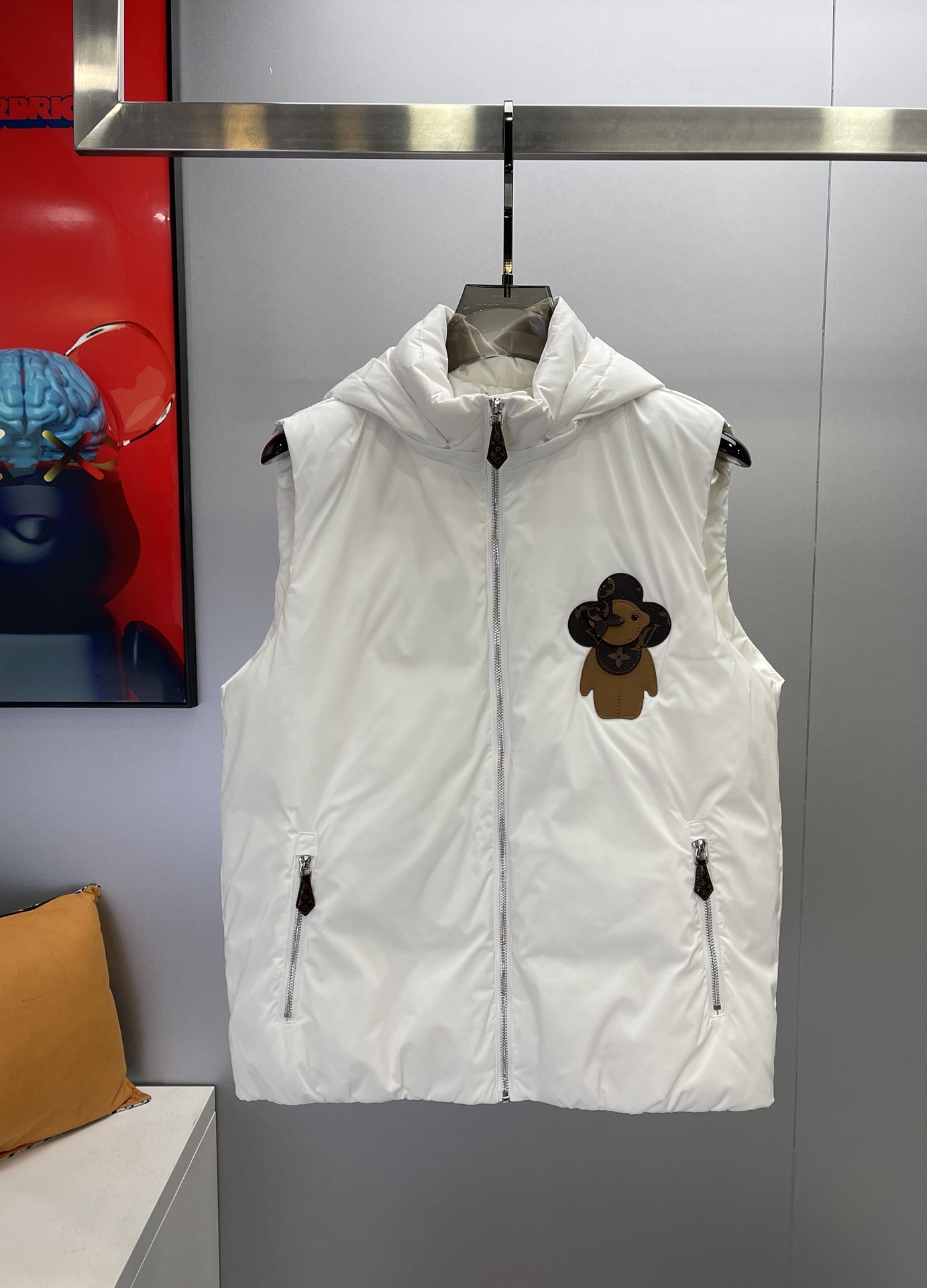 Louis Vuitton Clothing Waistcoat Black White Unisex Polyester Duck Down
