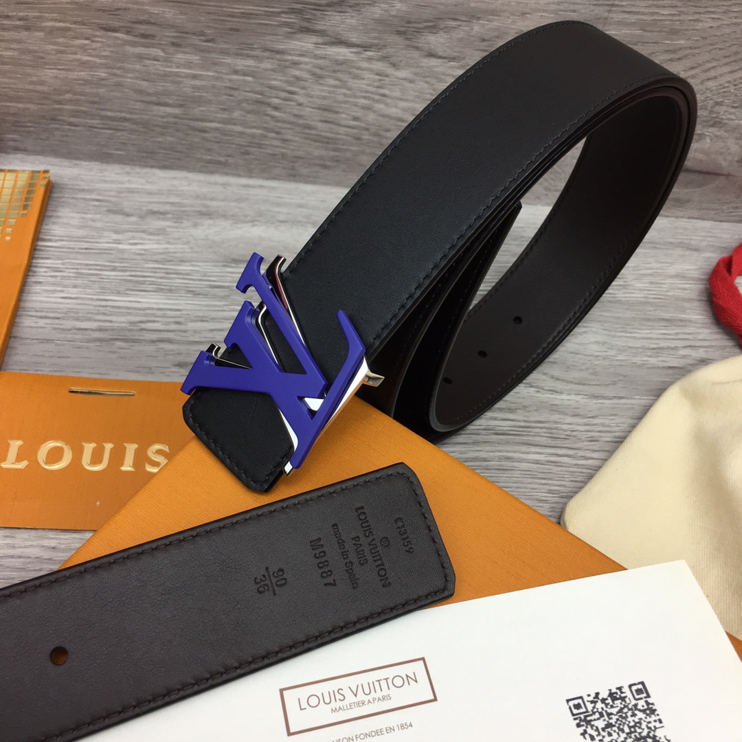 Louis Vuitton Flawless
 Belts Black Brown Dark Men Calfskin Cowhide