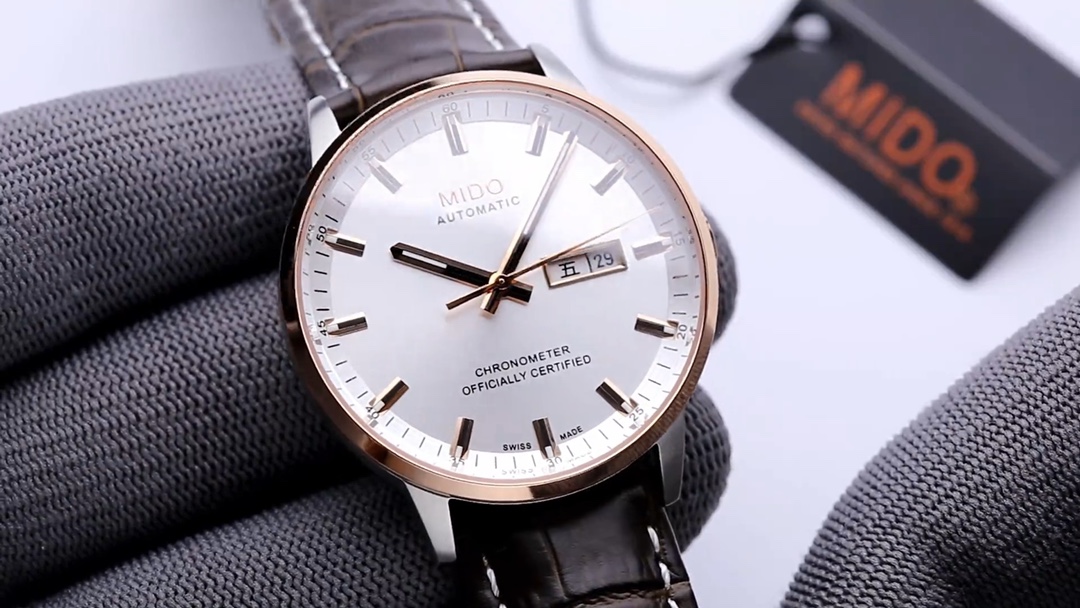 Taiwan Plant White Leather Waterproof Watch: Black Zen20, 120m Water Resistant.