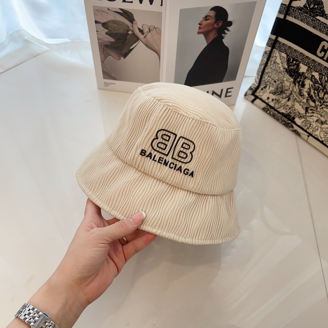 발렌시아가 스트라이프 텍스처드 피셔맨 모자 상세 이미지 2
