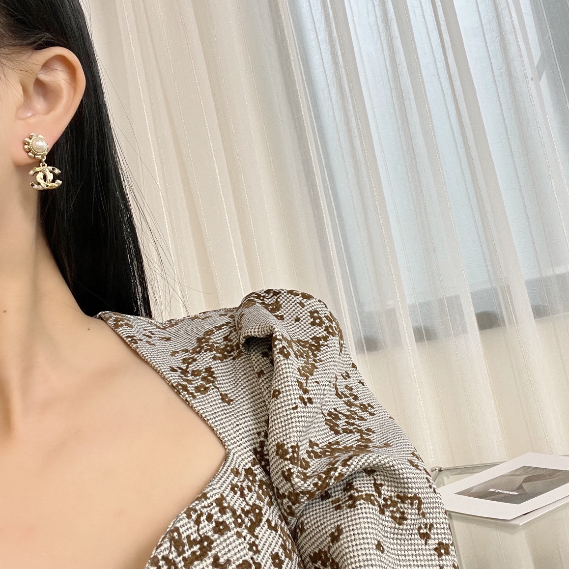 新款☑️CHANEL香奈儿双c耳钉耳环