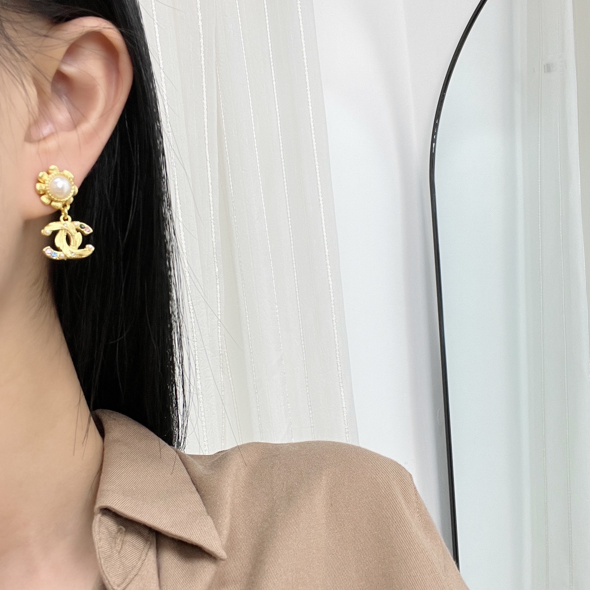 新款☑️CHANEL香奈儿双c耳钉耳环