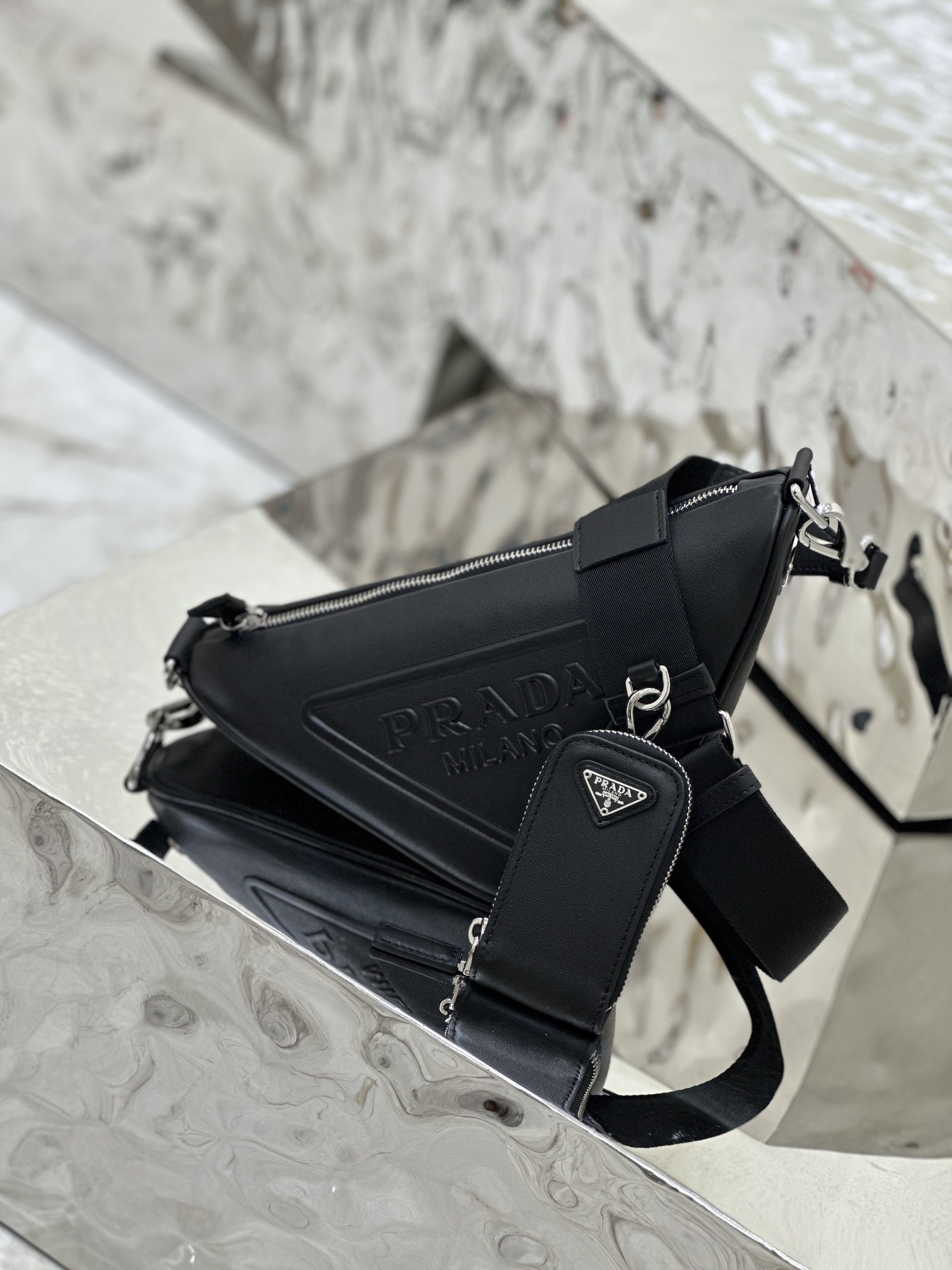 Prada Crossbody & Shoulder Bags Calfskin Cowhide Fashion