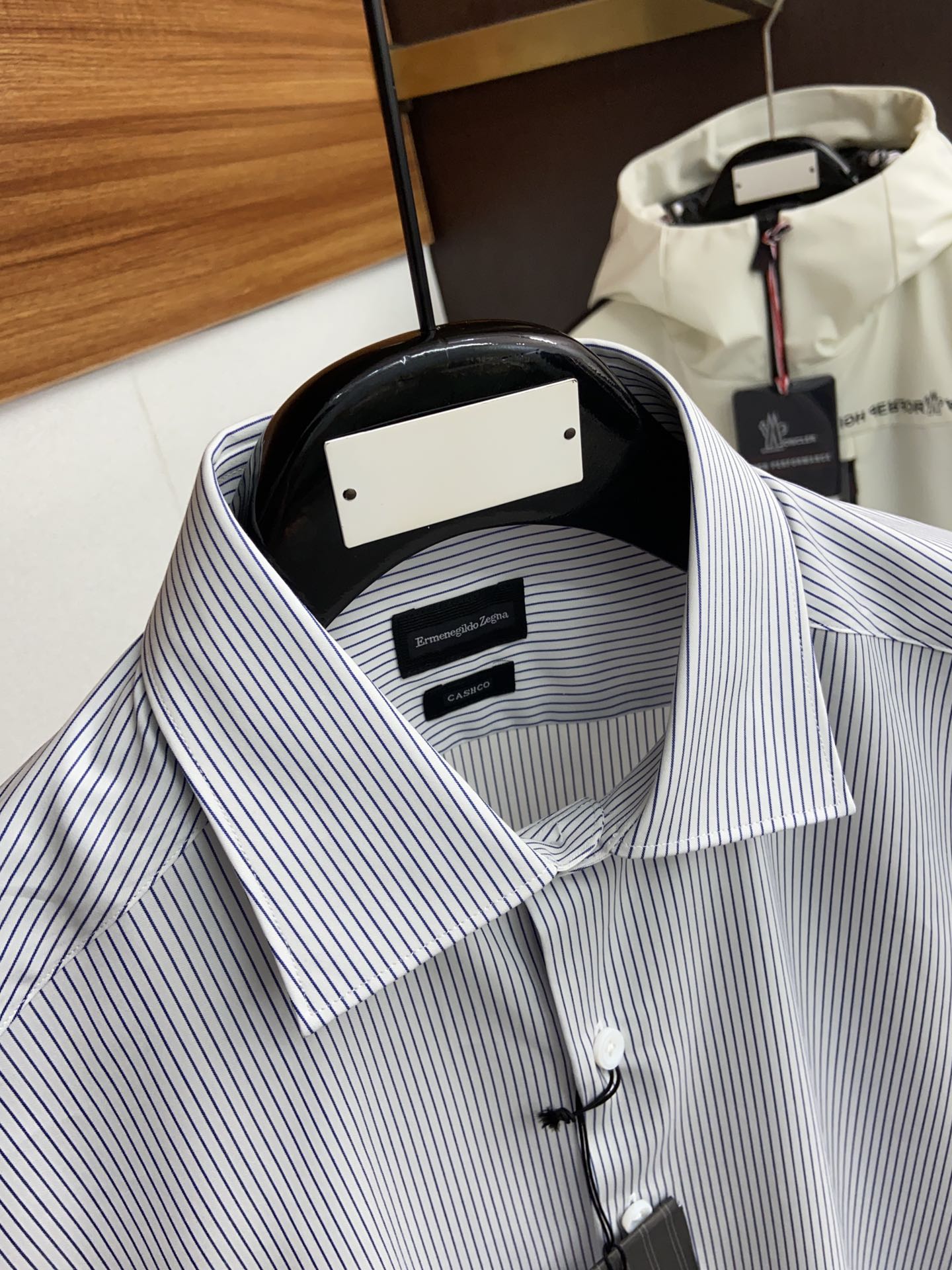 Zegna 杰尼亚 专柜最新款男士条纹黑标商务必备款长袖衬衫