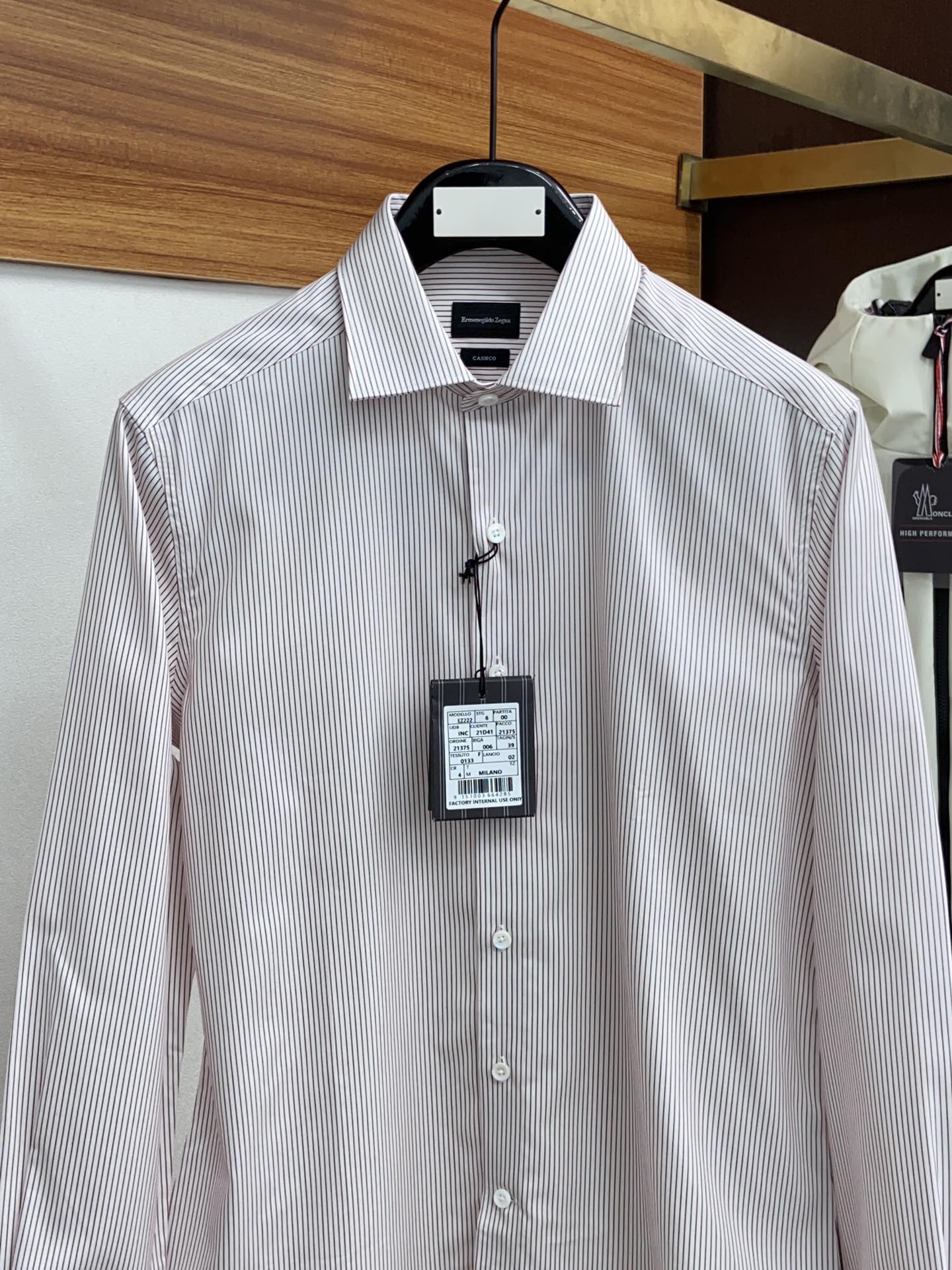 Zegna 杰尼亚 专柜最新款男士条纹黑标商务必备款长袖衬衫