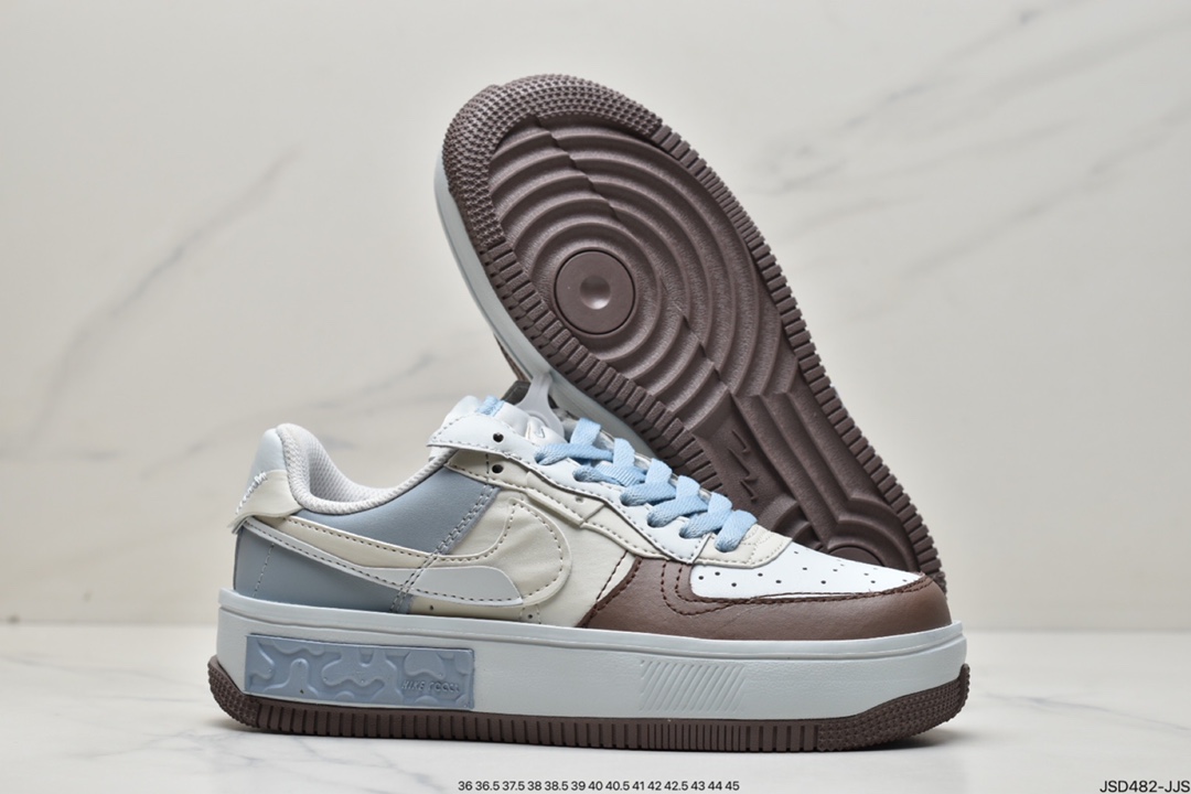 Nike Air Force1 white and blue low top casual sneakers CW6688-606