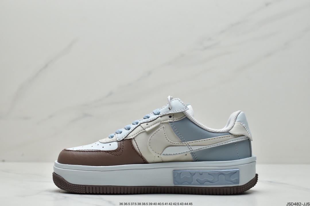 Nike Air Force1 white and blue low top casual sneakers CW6688-606
