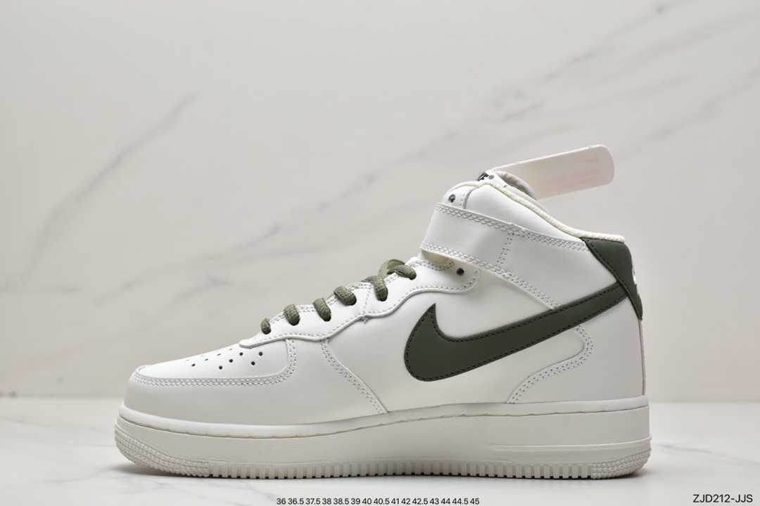 240 Nike Air Force 1'07 Mid 米白绿空军一号中帮休闲运动板鞋LZ6819-608