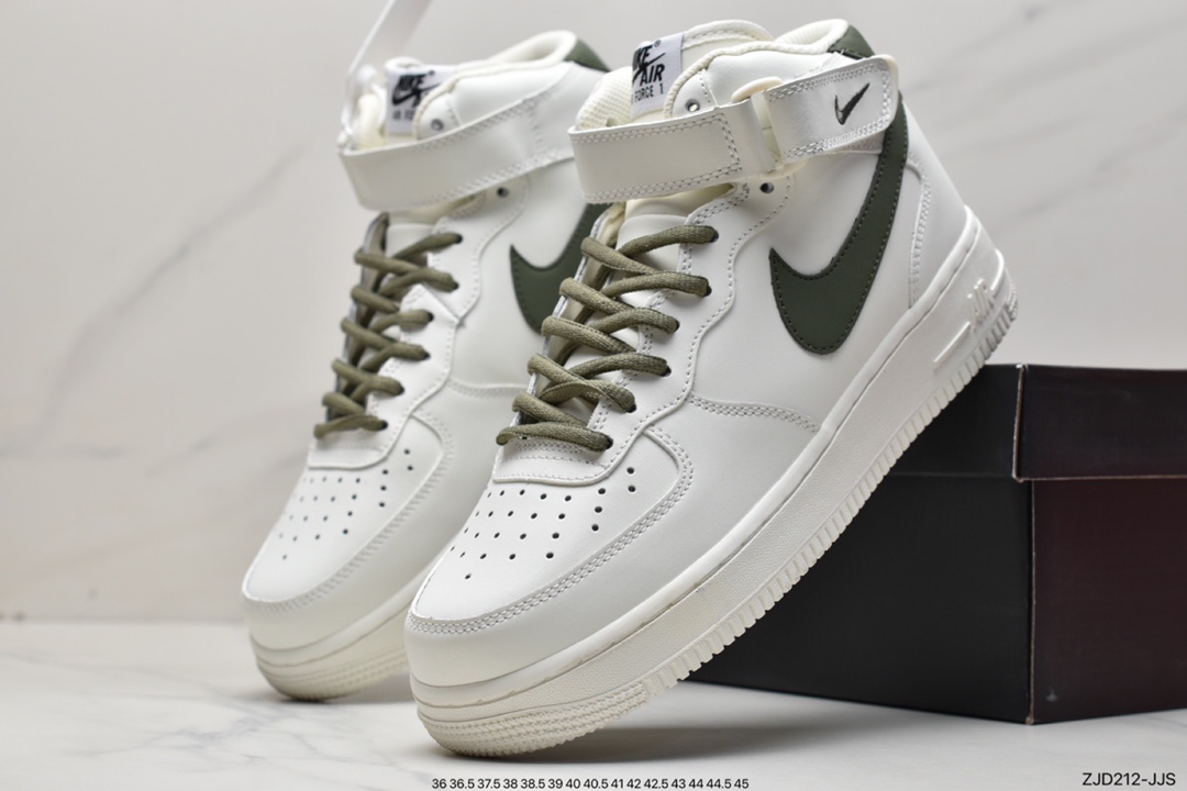 240 Nike Air Force 1'07 Mid 米白绿空军一号中帮休闲运动板鞋LZ6819-608
