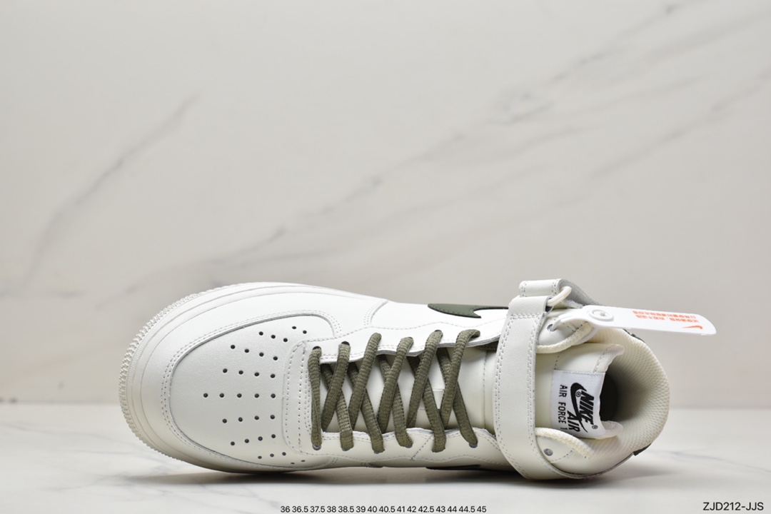 240 Nike Air Force 1'07 Mid 米白绿空军一号中帮休闲运动板鞋LZ6819-608