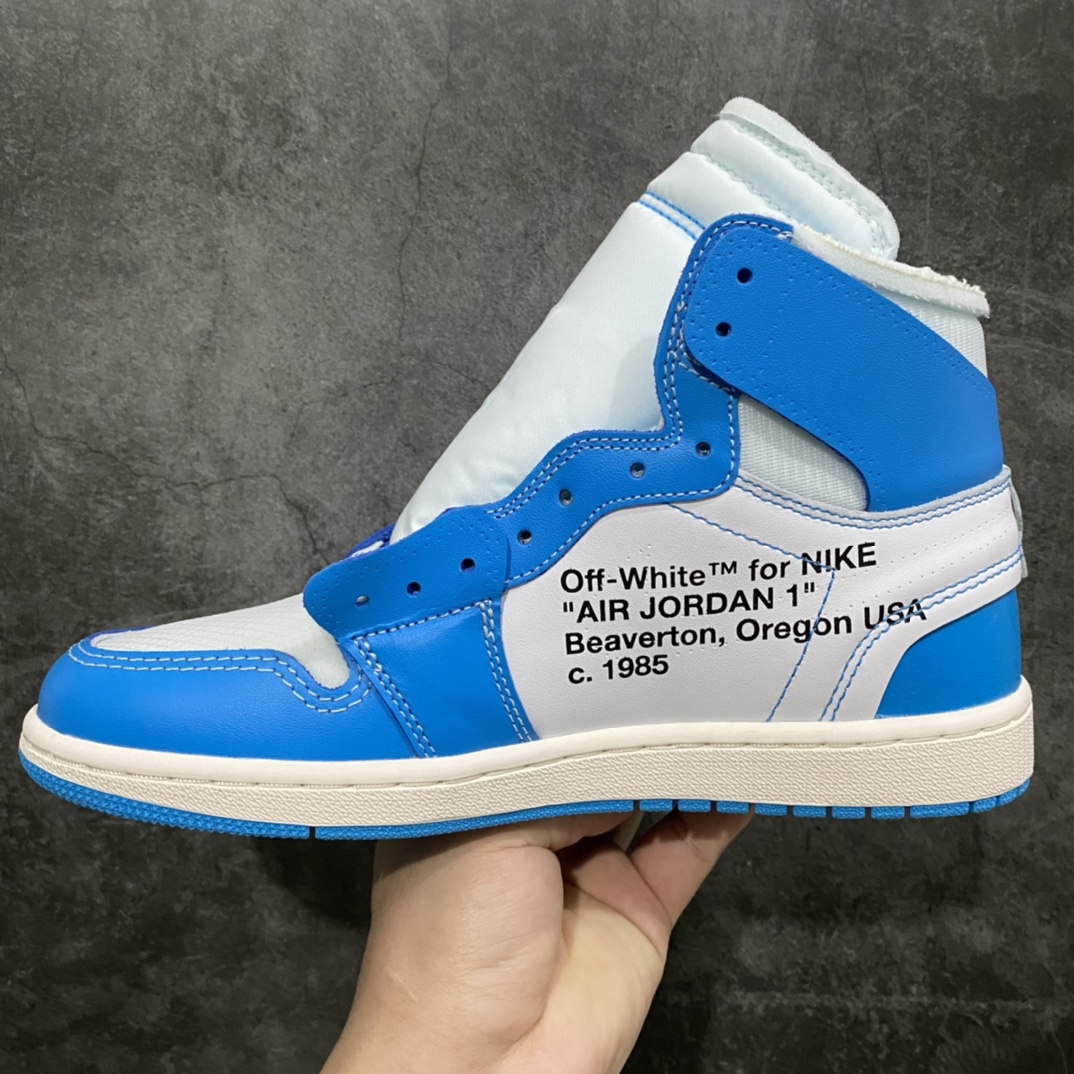 本地450 OG纯原 OFF-WHITE x Air Jordan AJ1 OW联名北卡蓝AQ0818-148