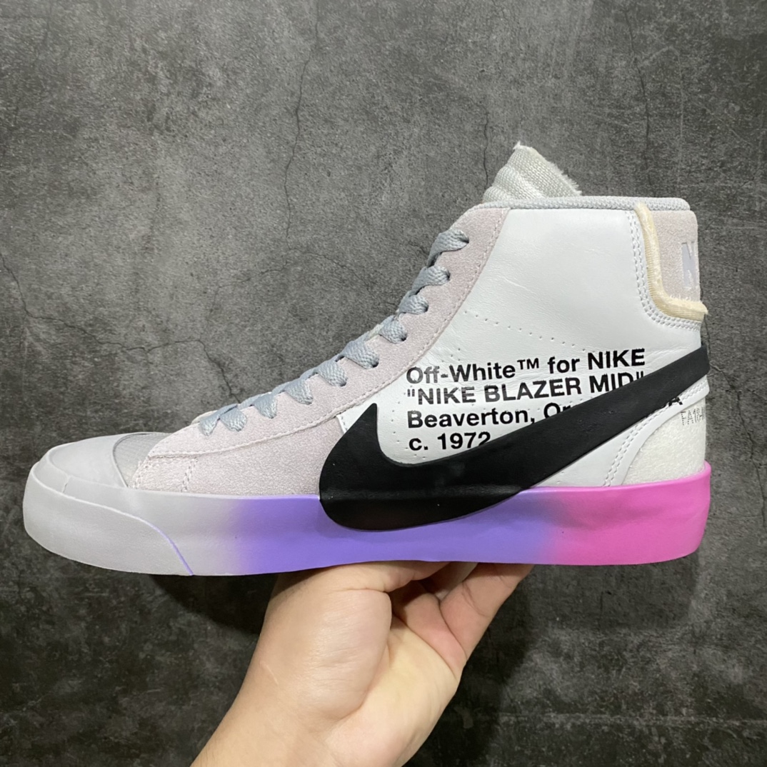 本地350 Top版纯原高端产品线 Off-White X Nike Blazer Mid OW联名款开拓者高帮休闲板鞋 AA3832-002