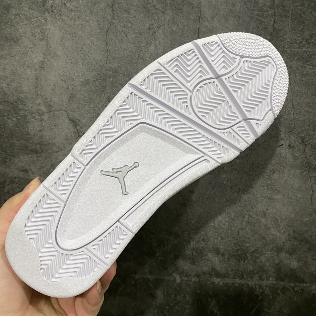 本地450 老DT纯原 Air Jordan AJ4 Pure Money 纯白 白银扣 白猫308497-100