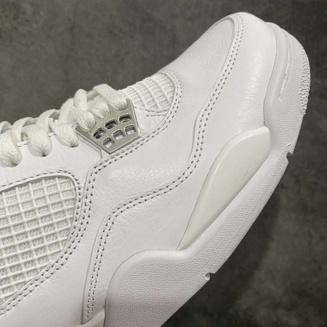 本地450 老DT纯原 Air Jordan AJ4 Pure Money 纯白 白银扣 白猫308497-100