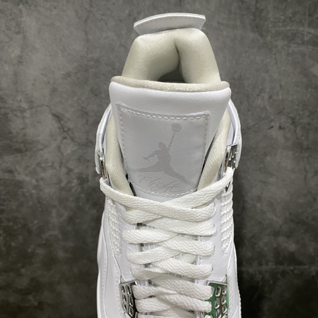 本地450 老DT纯原 Air Jordan AJ4 Pure Money 纯白 白银扣 白猫308497-100