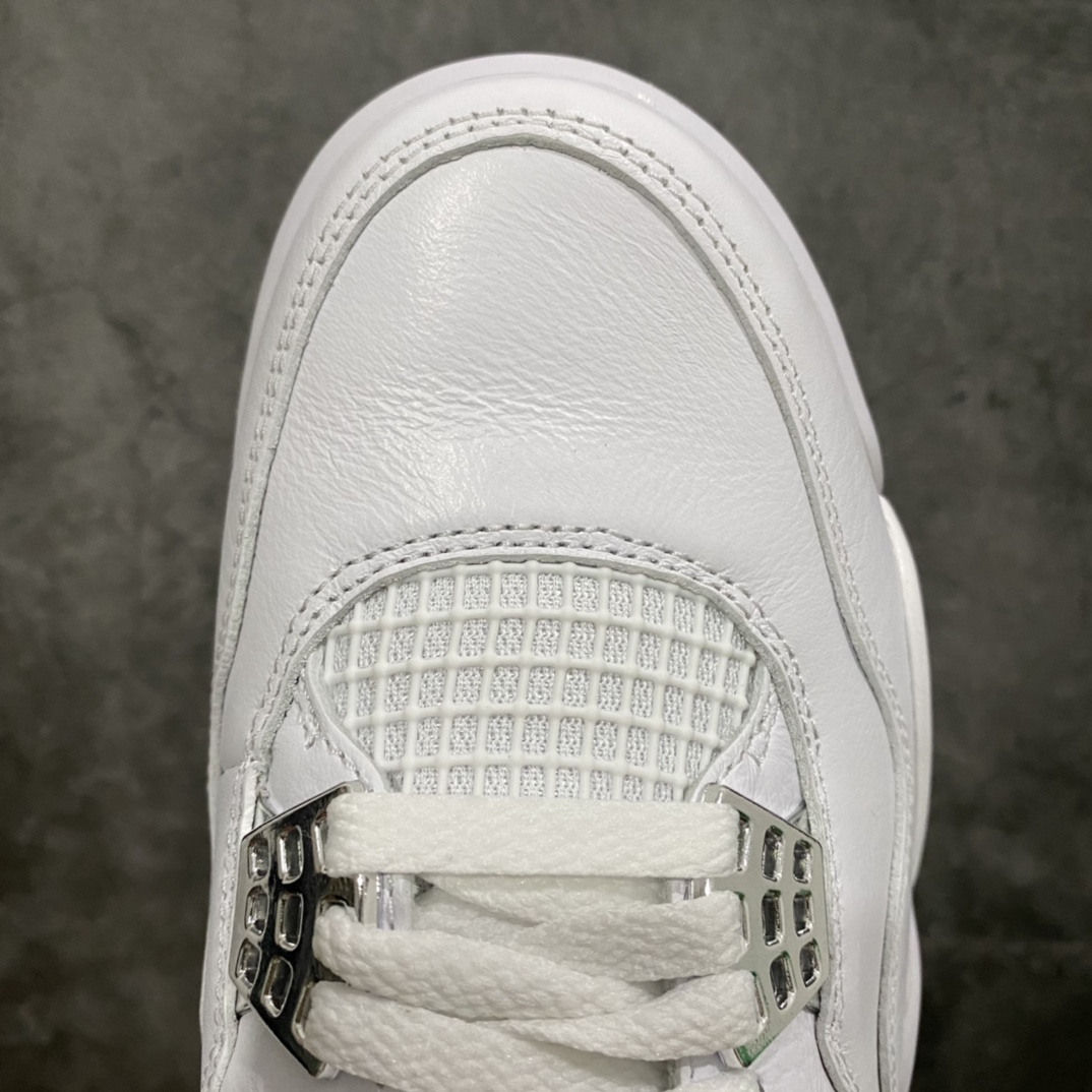 本地450 老DT纯原 Air Jordan AJ4 Pure Money 纯白 白银扣 白猫308497-100