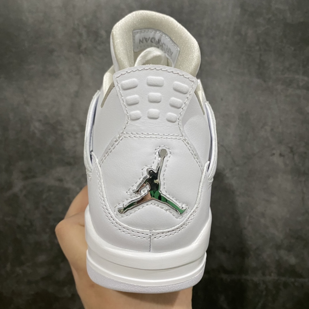 本地450 老DT纯原 Air Jordan AJ4 Pure Money 纯白 白银扣 白猫308497-100