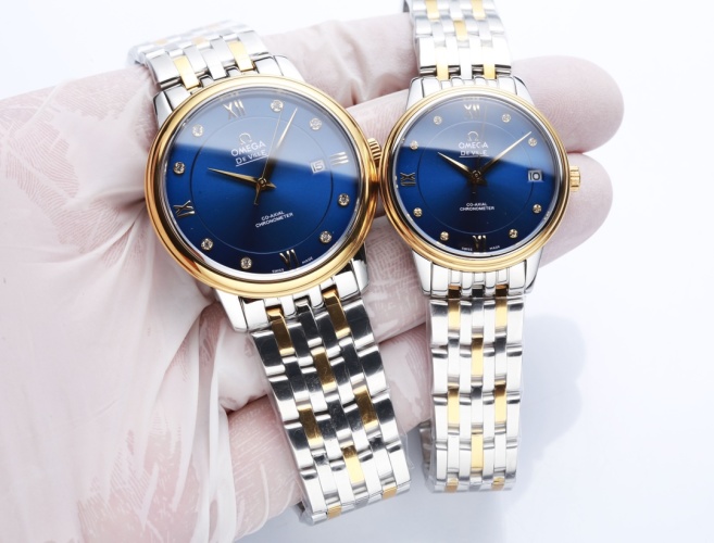 Omega De Ville Series Couple Watches, Stainless Steel and Sapphire Glass 1 Omega De Ville Series Couple Watches, Stainless Steel and Sapphire Glass