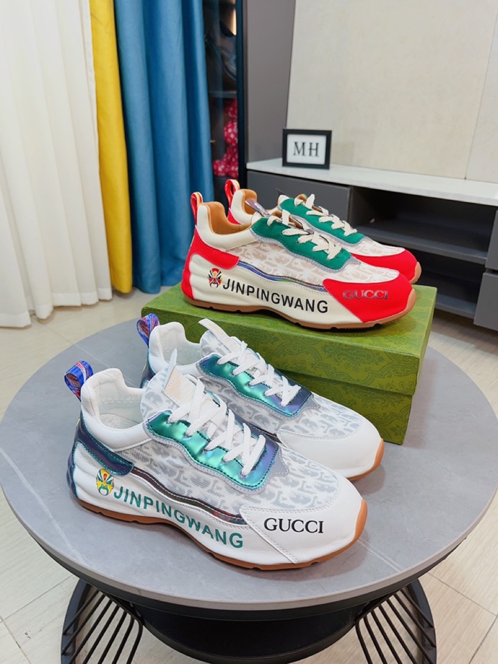 I5 Gucci  古奇 GUCCI休闲鞋香港顶级原单 经典回归 进口意大利进口头层牛皮真皮垫脚。柔软防滑橡胶大底， 高品质打造 流畅的宣型 精细的做工 ，时尚又休闲，码数 38-44