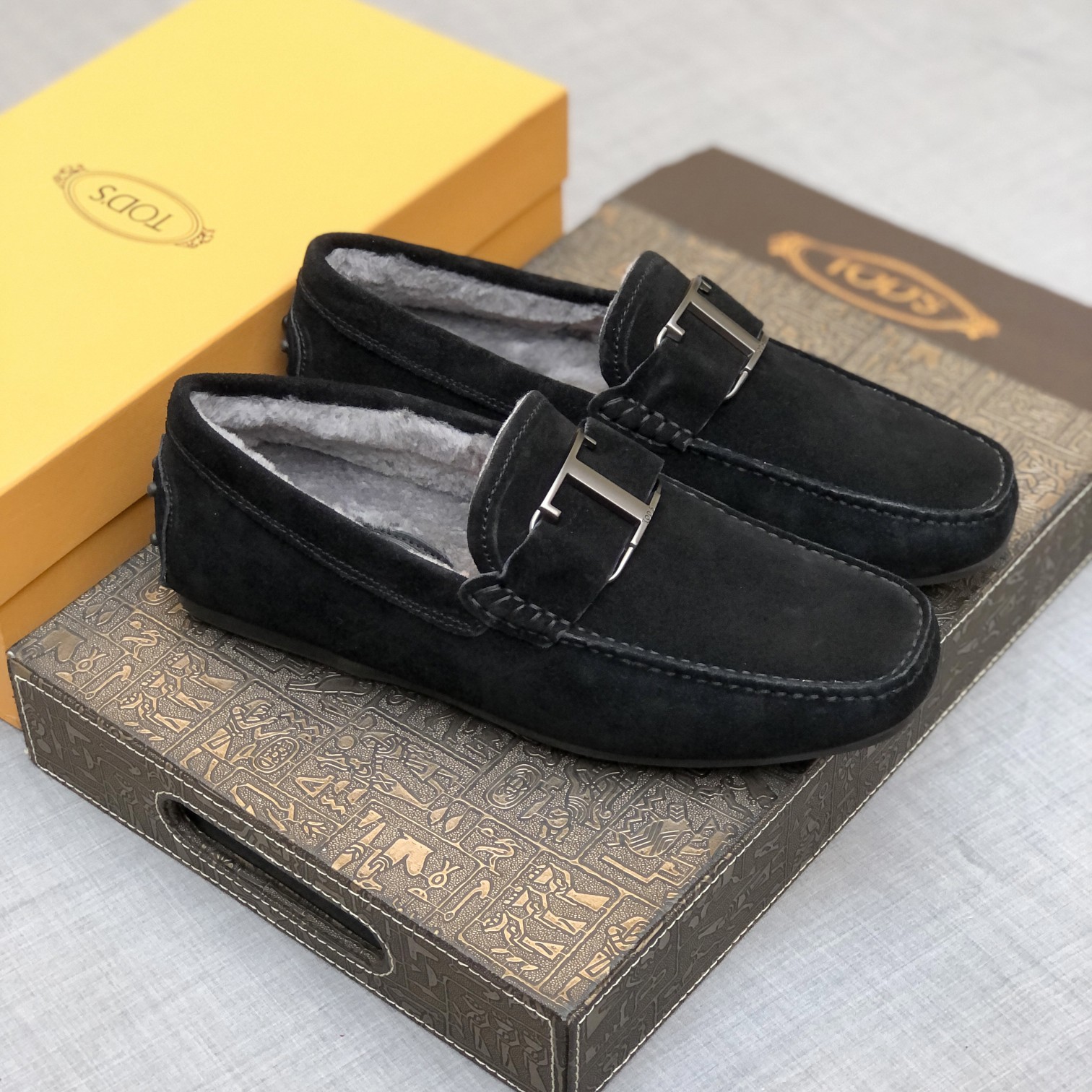 p260 [Tods] Otoño e invierno modelos de piel uno de los hombres de soja zapatos forro de piel más te
