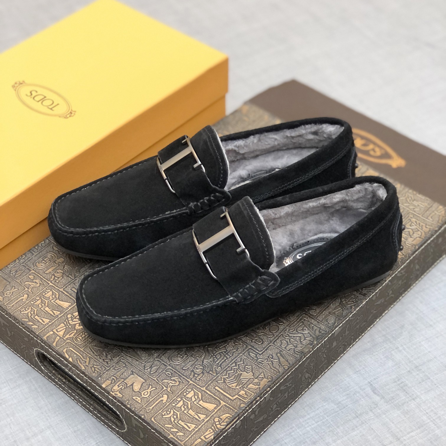 p260 [Tods] Otoño e invierno modelos de piel uno de los hombres de soja zapatos forro de piel más te