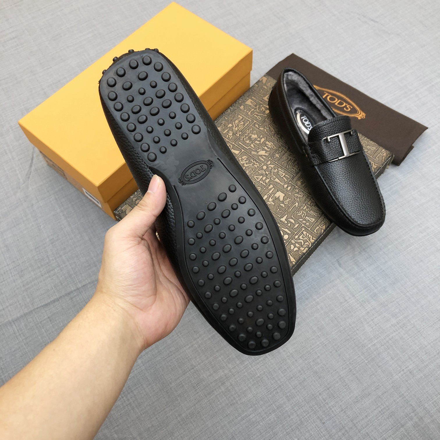 p260【Tods】Otoño e invierno modelos de piel uno hombres de soja zapatos forro de piel más terciopelo 