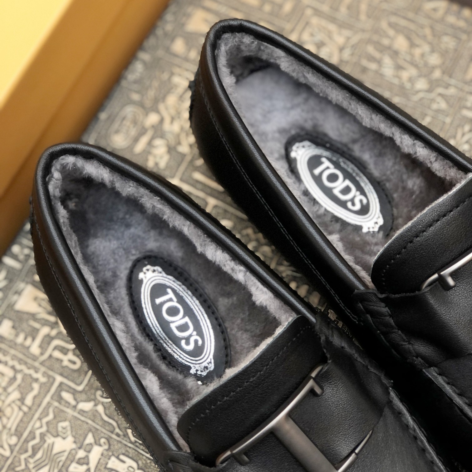 p260【Tods】Autumn and winter models fur one men's soybean shoes fur lining plus velvet High-end quali