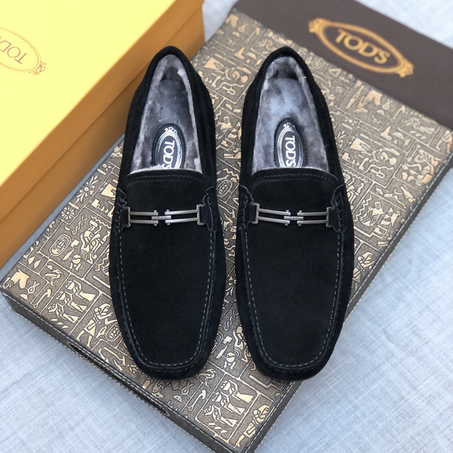 p260 [Tods] Otoño e invierno modelos de piel uno de los hombres de soja zapatos forro de piel más te