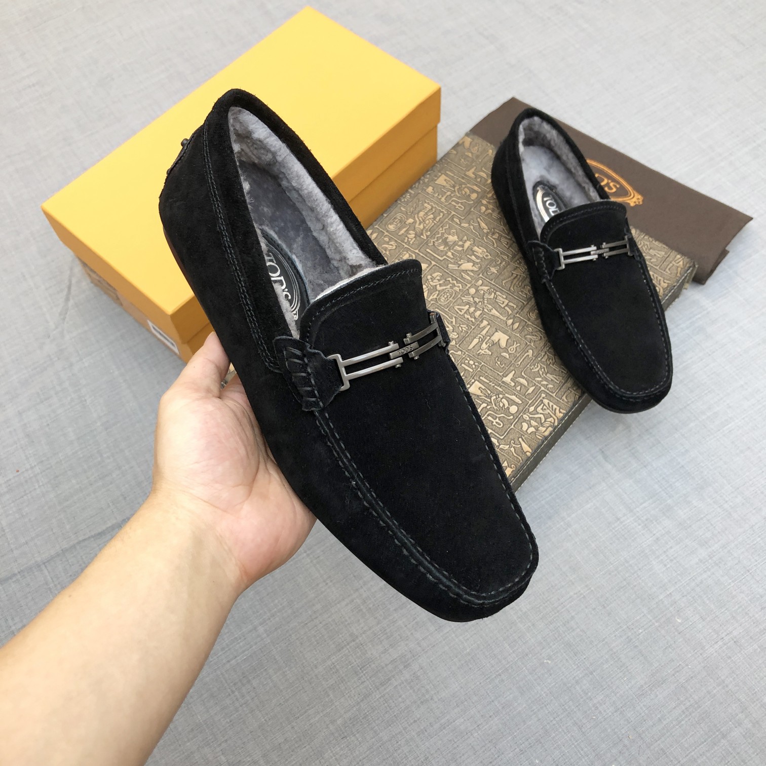 p260 [Tods] Otoño e invierno modelos de piel uno de los hombres de soja zapatos forro de piel más te