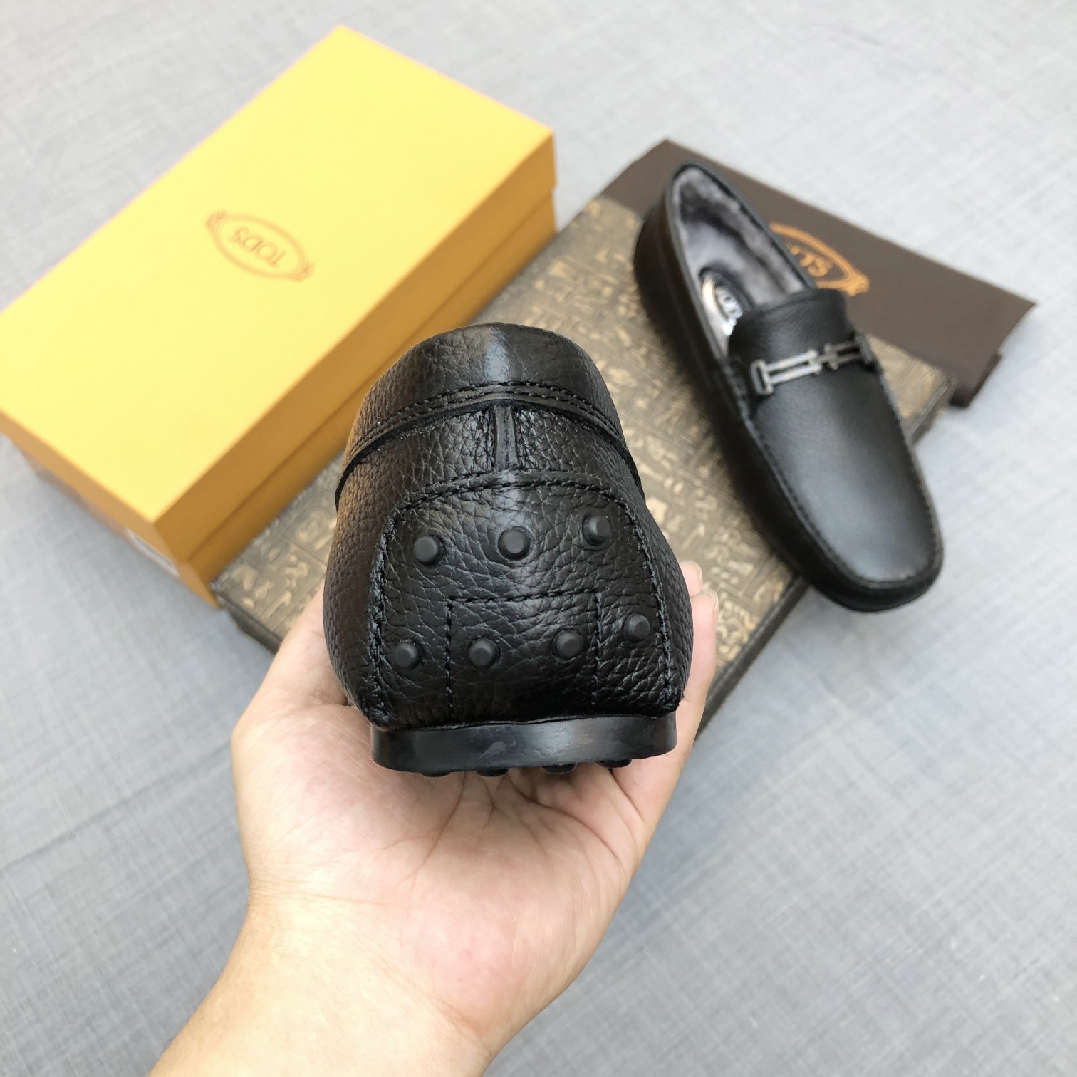 p260【Tods】Otoño e invierno modelos de piel uno hombres de soja zapatos forro de piel más terciopelo 