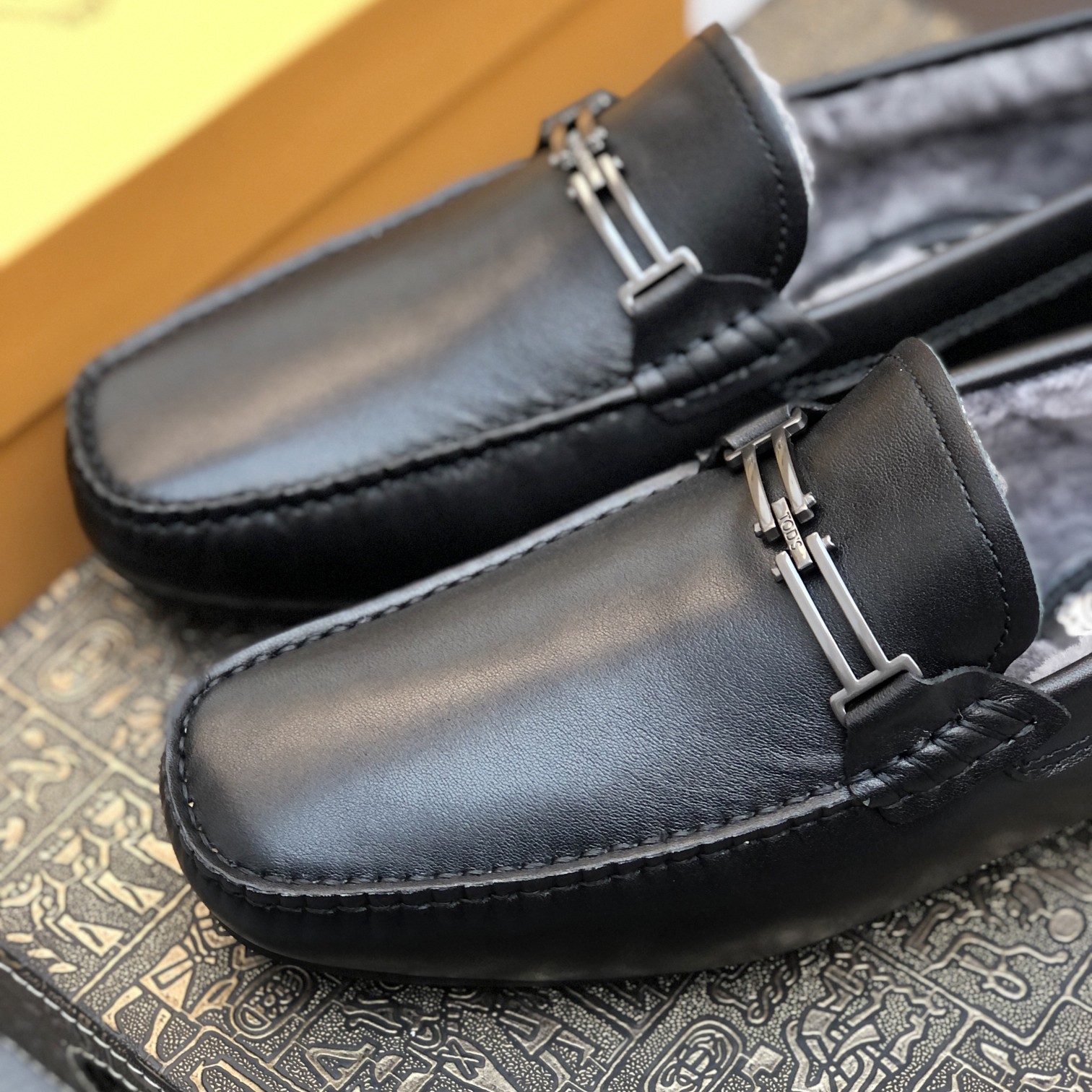 p260【Tods】Autumn and winter models fur one men's soybean shoes fur lining plus velvet High-end quali