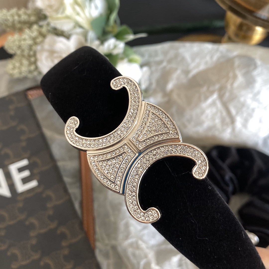 New Celine Paris Embroidered Headband: Classic Script on Stretch Band 12 a1666155303591 0818