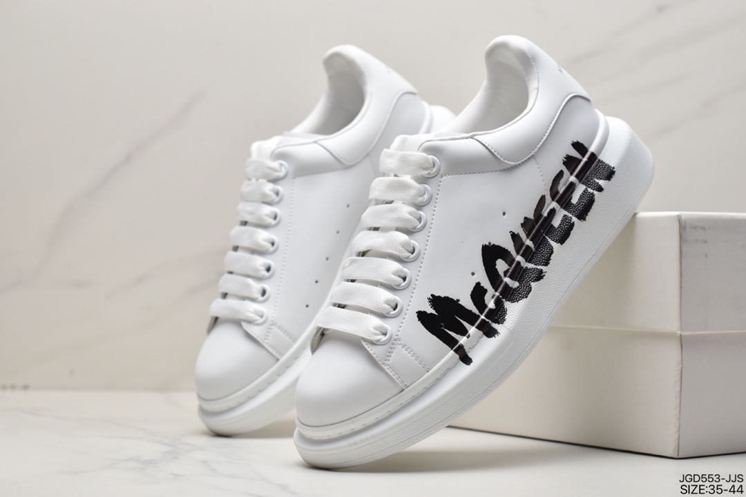 Italian luxury brand Alexander McQueen Alexander McQueen Sole Leather Sneakers low white shoes 553770 WHGP790 9063