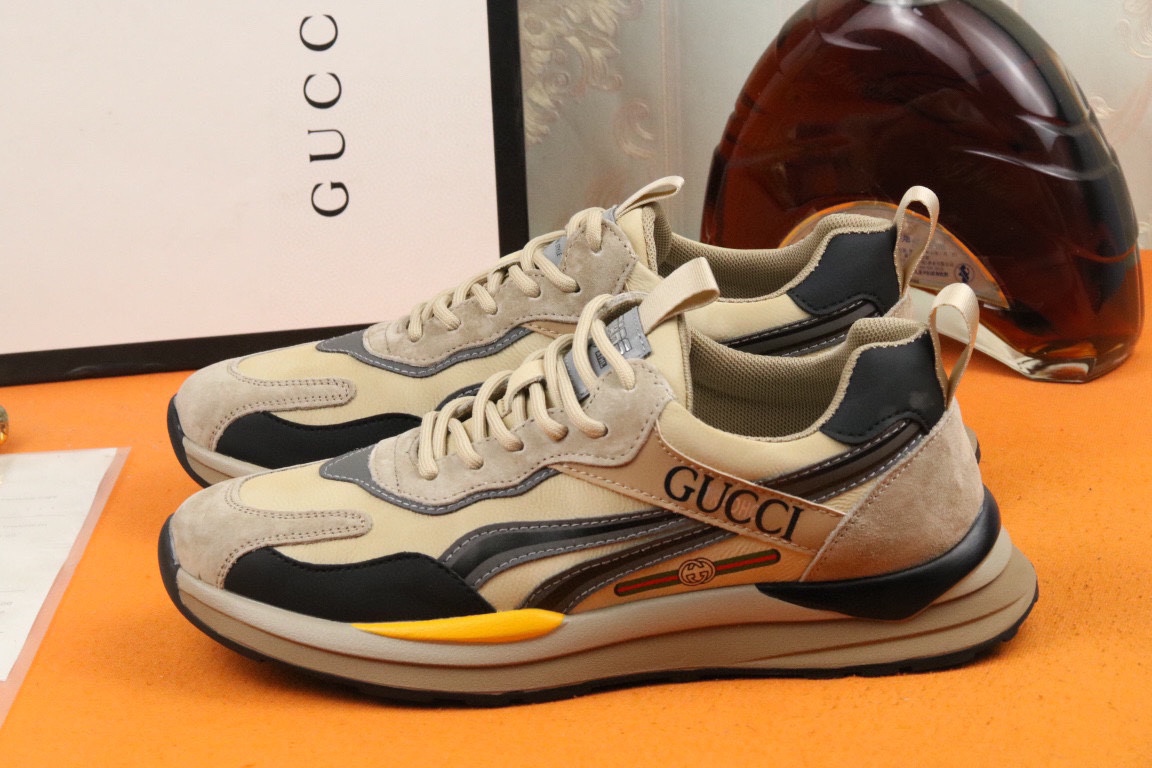 J0 原单高品质 Gucci  古奇  上市著名奢侈品牌，专柜同步更新，意大利男鞋时尚杂志季刊封面主推款鞋面采用意大利进口牛皮，舒适透气内里。原板防滑橡胶大底，上脚舒适有型。 细节无可挑剔。码数38-44