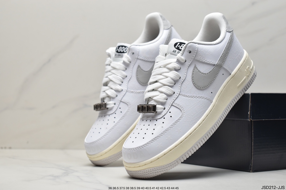 Nike Air Force 107 Premium ”Toll Free” White Gray 3M Reflective CJ1631-100