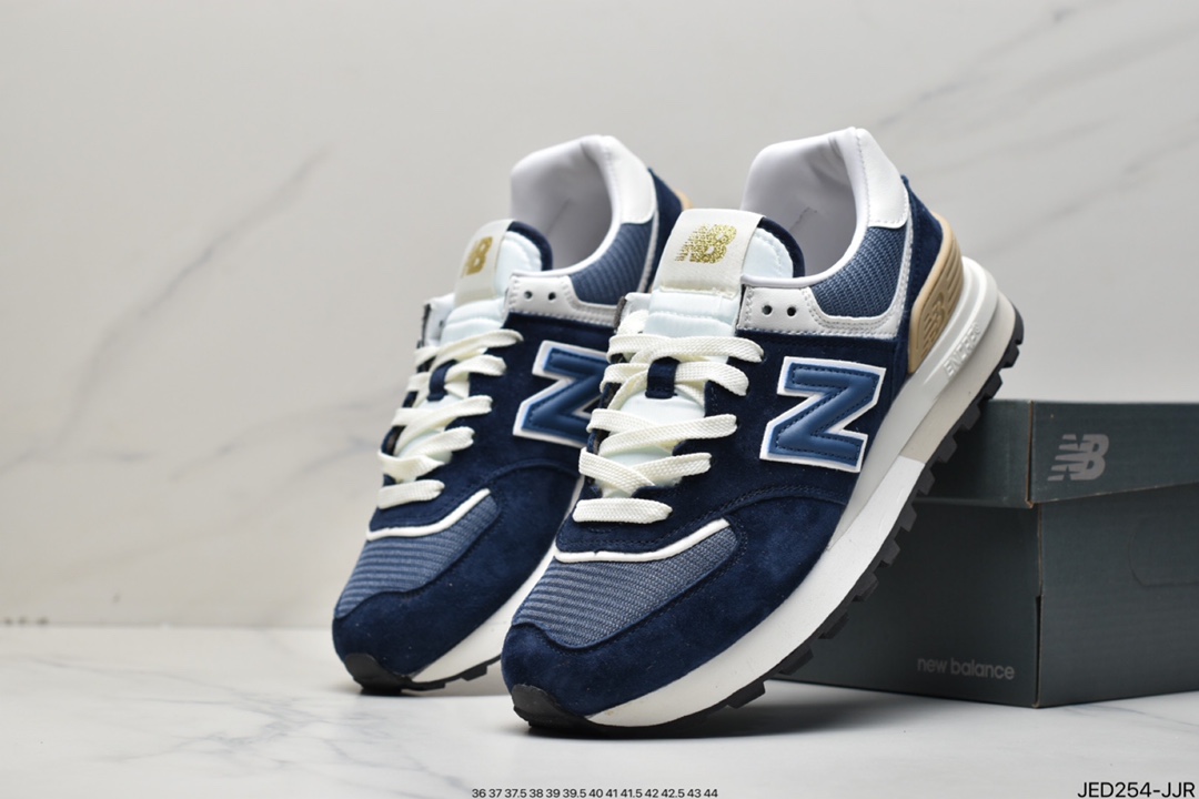 NB U574 Upgraded Series Low Top Retro Casual Sports Jogging Shoes ”Navy Blue and White” U574LGBB