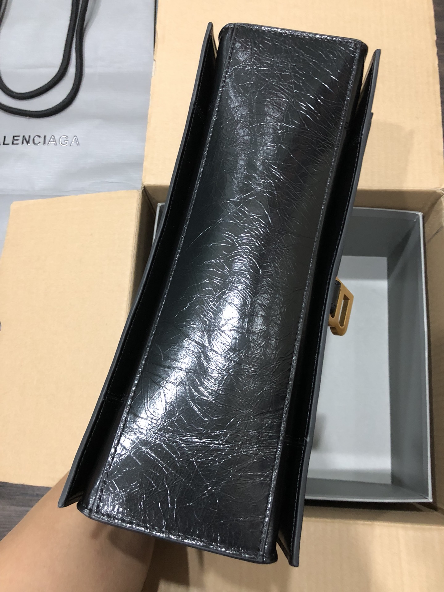 Balenciaga Style Black Leather Chain Bag style reference detail image 5 from source 776251
