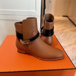 Shop the Best High Authentic Quality Replica
 Hermes Kelly Short Boots Calfskin Cowhide Fashion