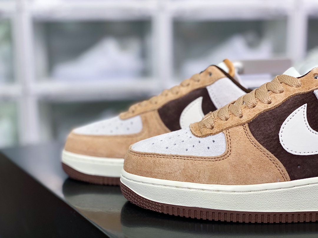 240 Air Force 1′07 Low”Milk Tea/Coffee Brown/Grey”空军一号“麂皮拼接奶茶黄咖啡棕灰”BL3099-233