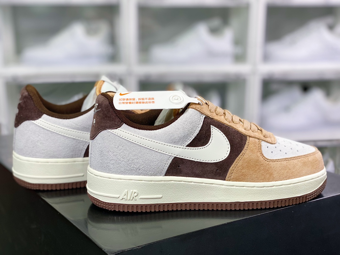 240 Air Force 1′07 Low”Milk Tea/Coffee Brown/Grey”空军一号“麂皮拼接奶茶黄咖啡棕灰”BL3099-233