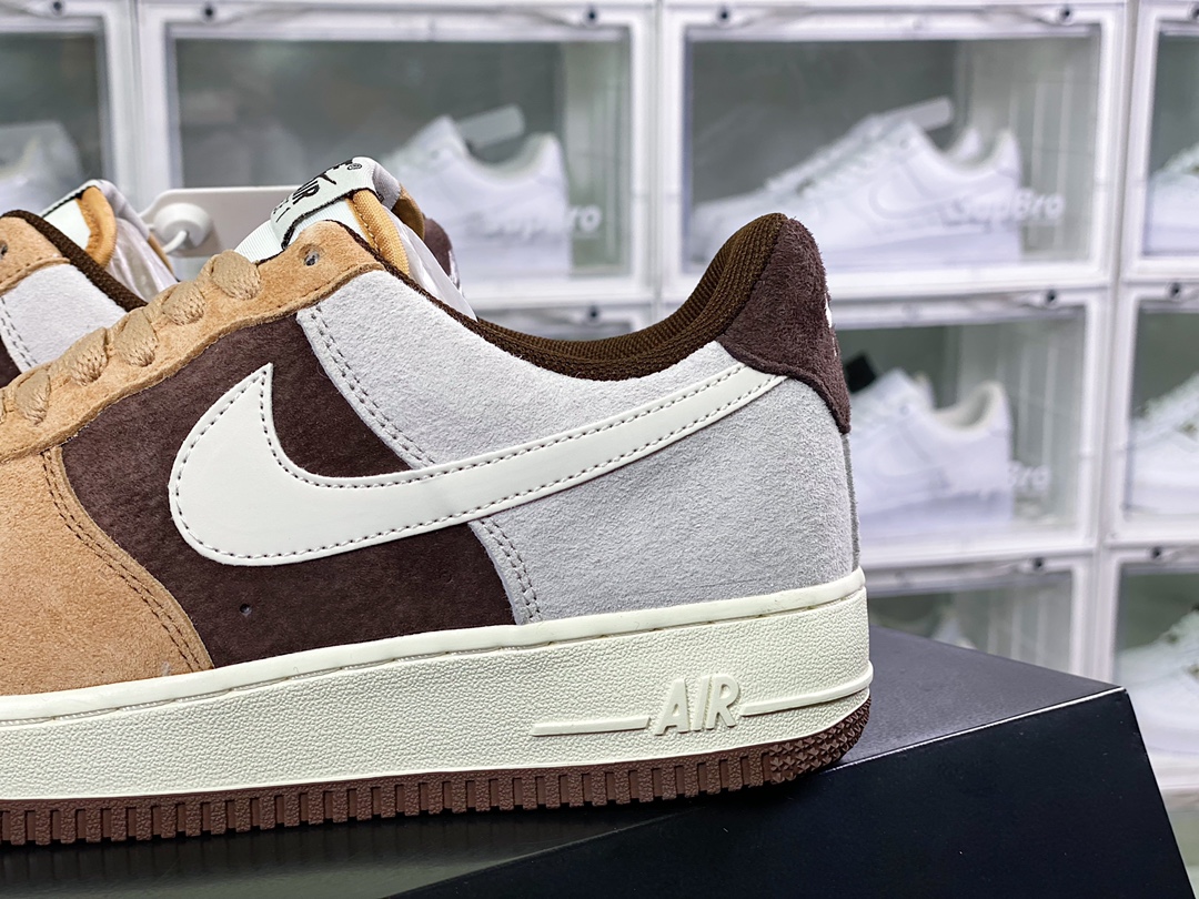240 Air Force 1′07 Low”Milk Tea/Coffee Brown/Grey”空军一号“麂皮拼接奶茶黄咖啡棕灰”BL3099-233