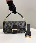 Fendi Iconic Baguette Bags Handbags Gold Grey Vintage Chamois