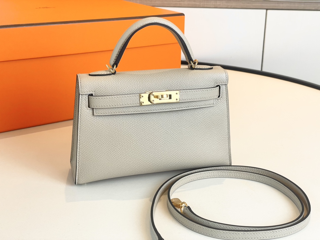 Hermes Kelly Handbags Crossbody & Shoulder Bags Gold Hardware Epsom Mini