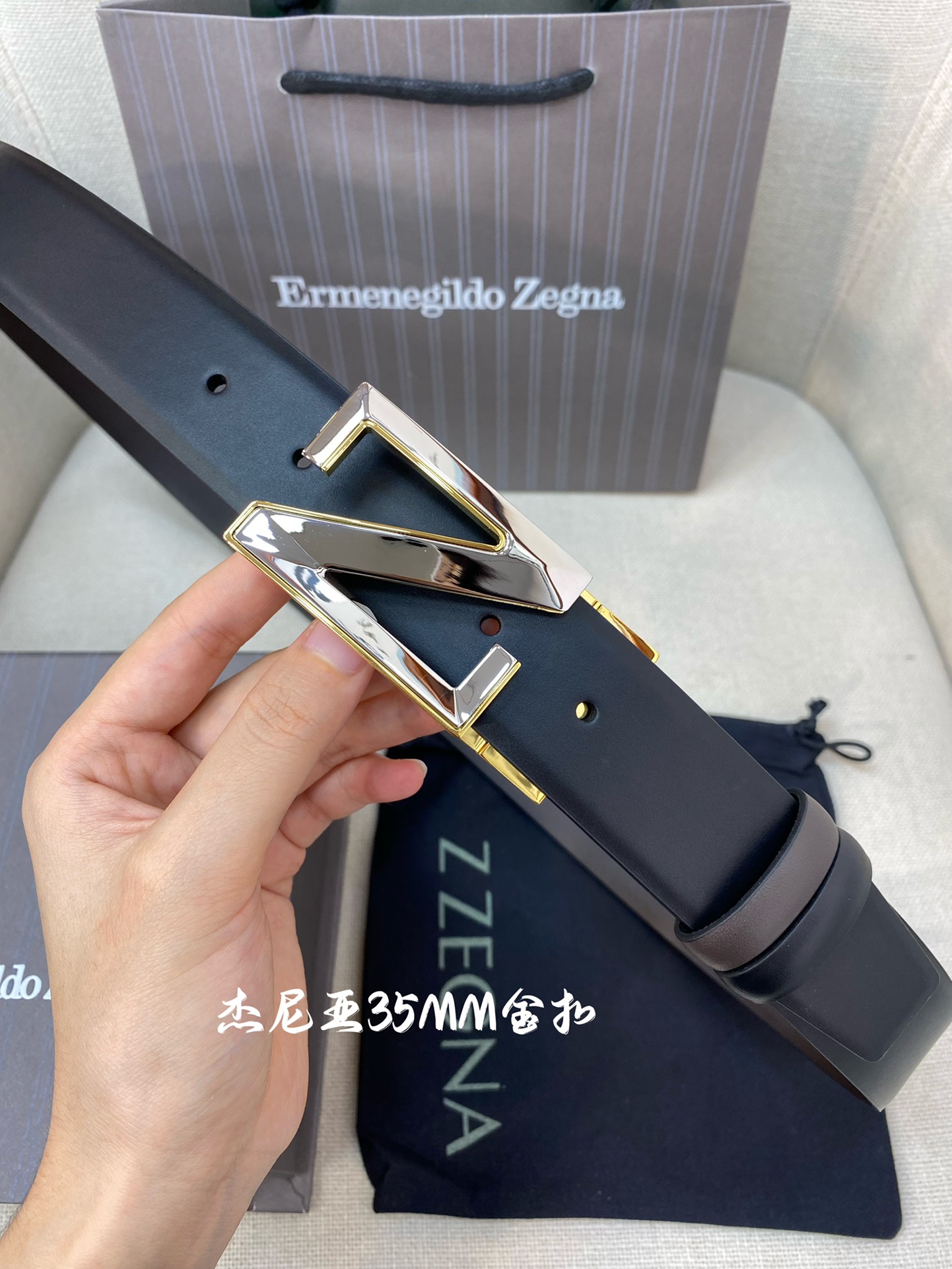 Tailor-Made 35MM Calf Skin Belt with Unique Design and Soft Hand - 图片 5
