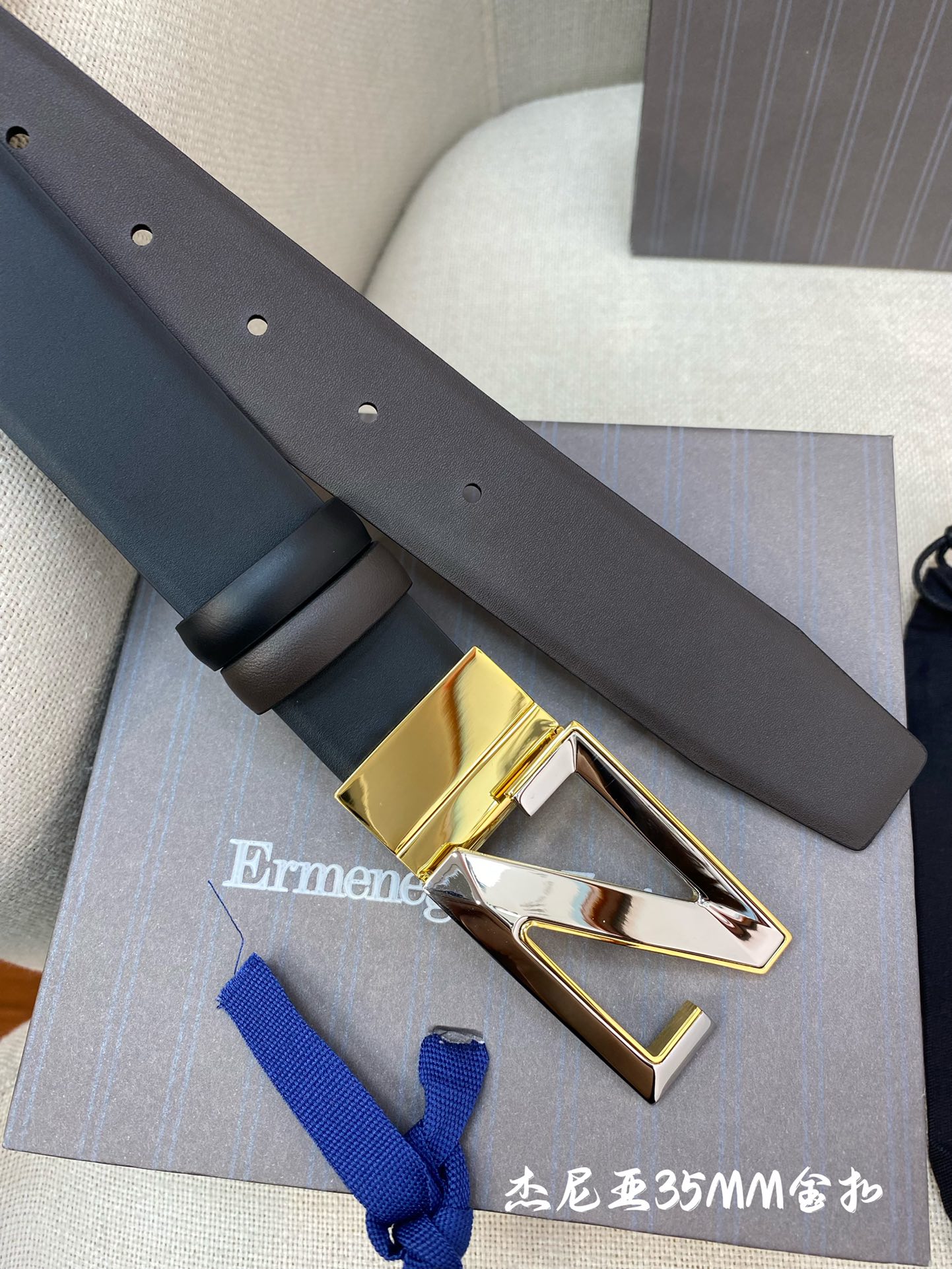 Tailor-Made 35MM Calf Skin Belt with Unique Design and Soft Hand - 图片 6