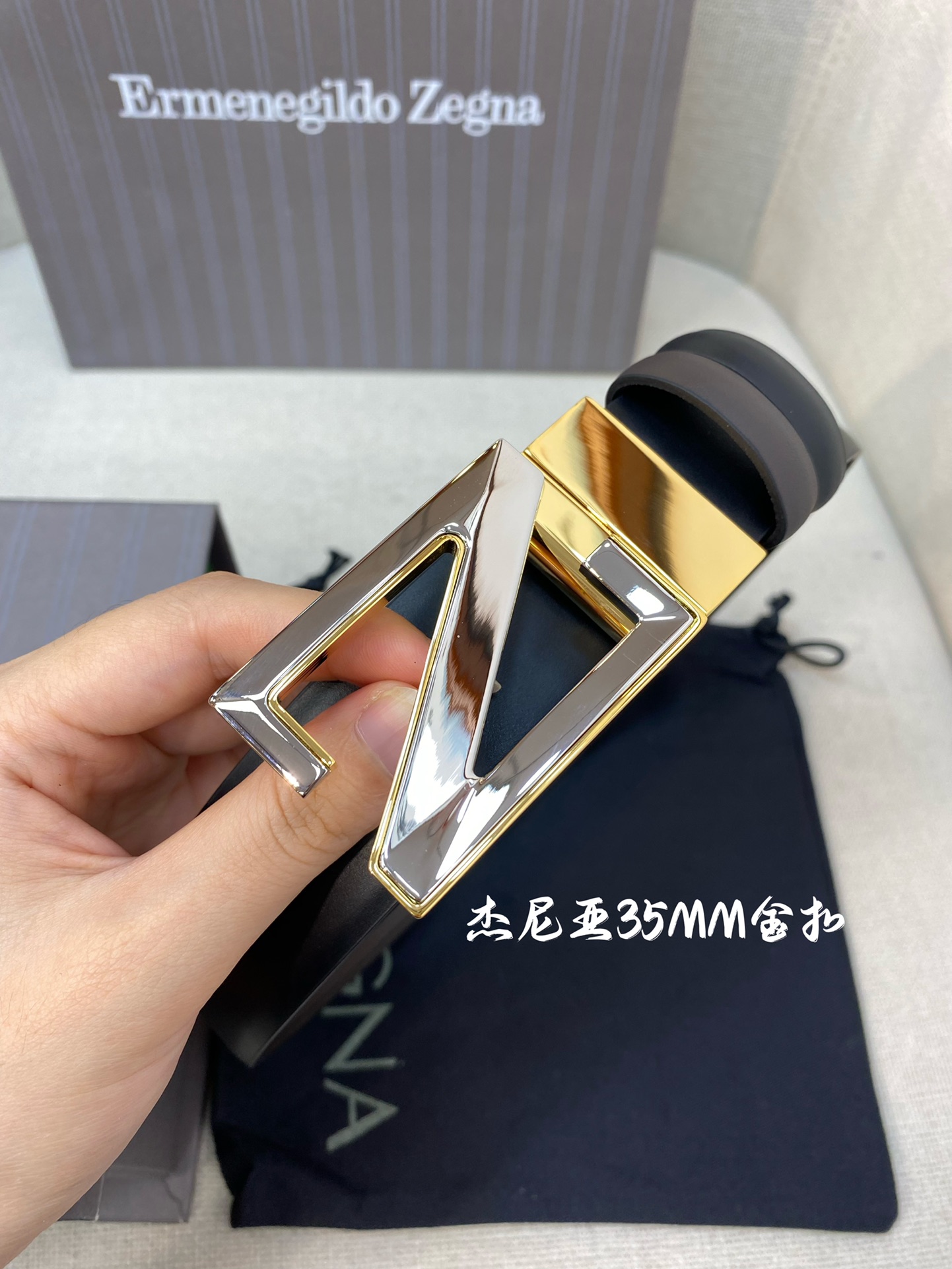 Tailor-Made 35MM Calf Skin Belt with Unique Design and Soft Hand - 图片 3