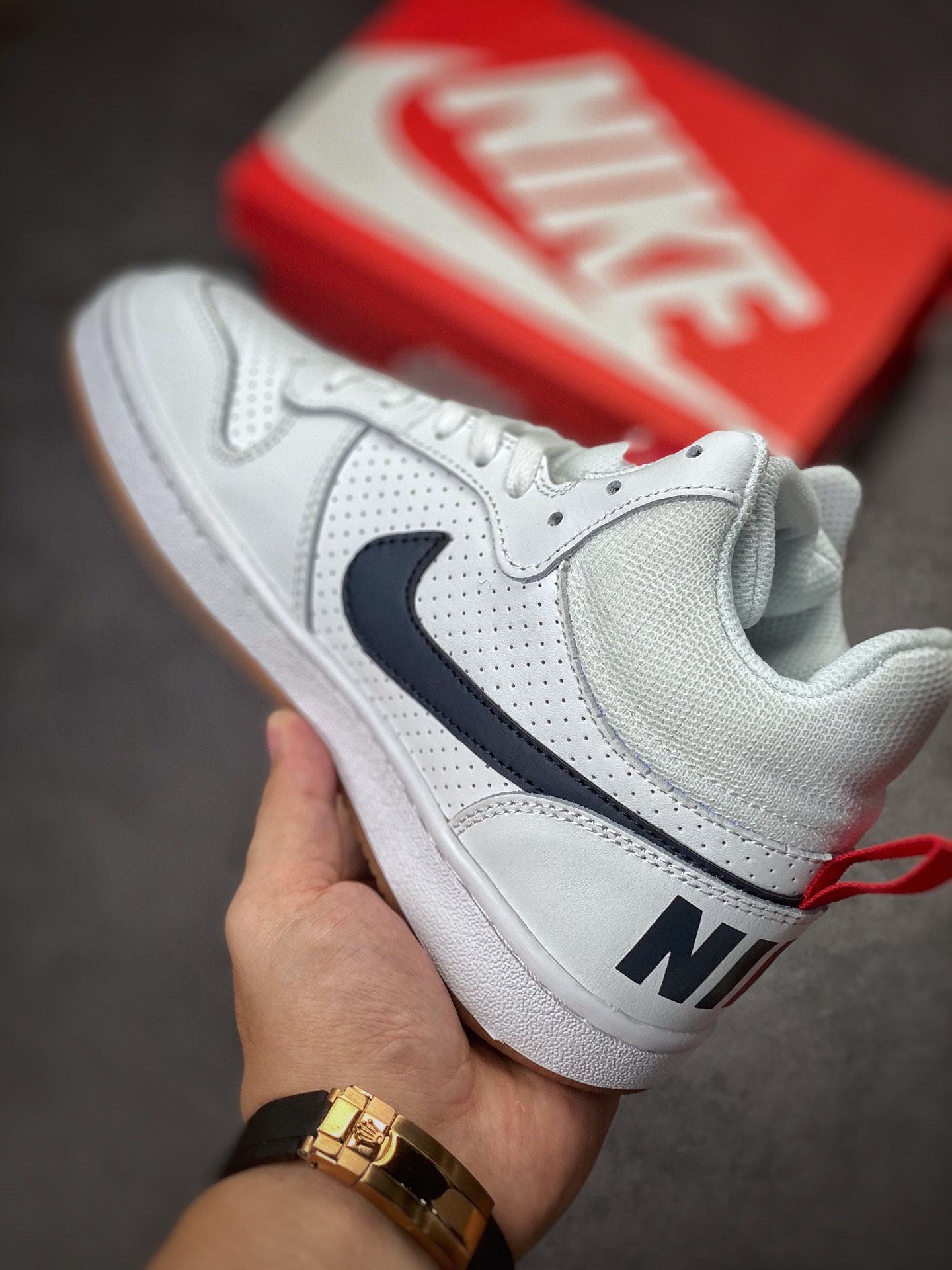 NIKE Court Borough Mid 复古白蓝 独家全头层版本 839977-107