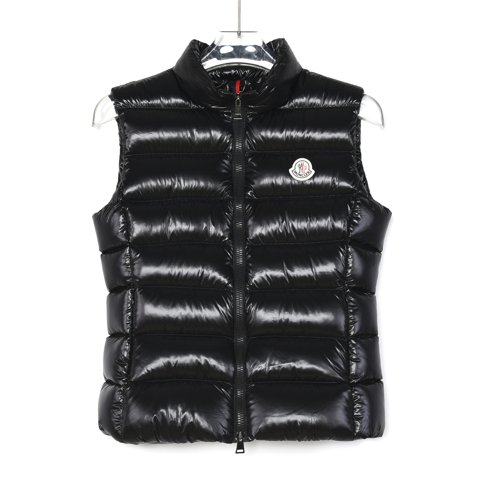 Moncler Aaa
 Roupa Colete Preto Branco Mulheres Nylon White Goose Down