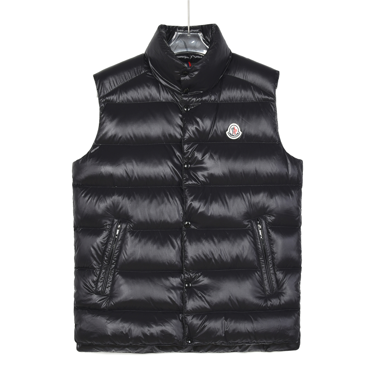 Moncler Roupa Colete Preto Branco Unissexo Mulheres Nylon White Goose Down